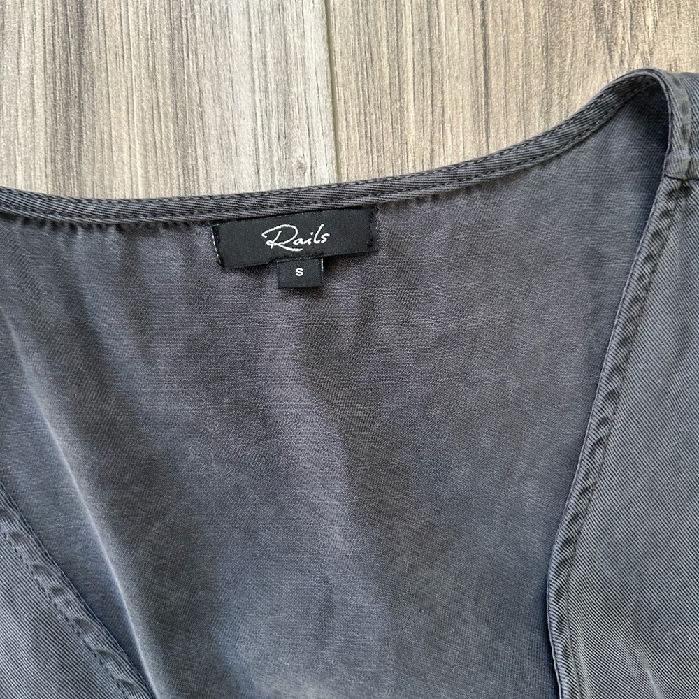 Rails Luke Belted Zip Front Jumpsuit Chambray Lyo… - image 6